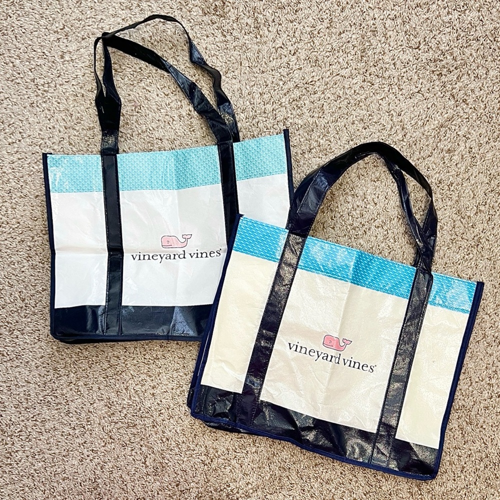 Set of Two Vineyard Vines Reusable Shopping Tote Bags